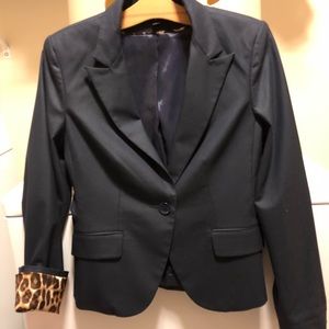 Express blazer with cheetah accents